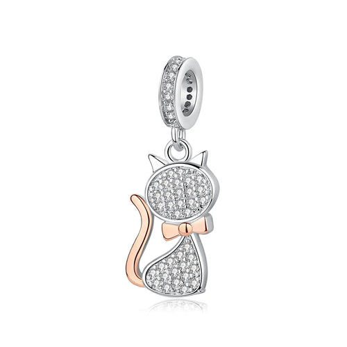 Original 925 Sterling Silver Charms Love Pets Dog Cat Paw Print