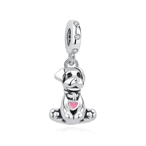 Original 925 Sterling Silver Charms Love Pets Dog Cat Paw Print