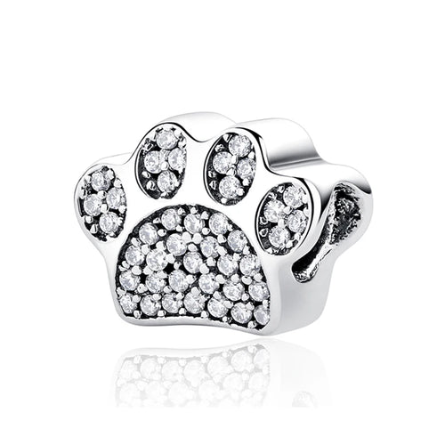 Original 925 Sterling Silver Charms Love Pets Dog Cat Paw Print