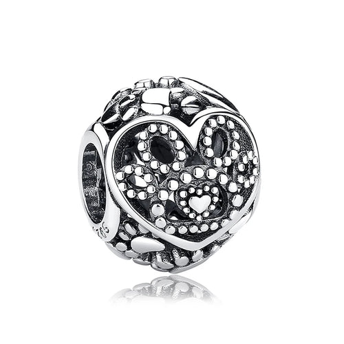 Original 925 Sterling Silver Charms Love Pets Dog Cat Paw Print