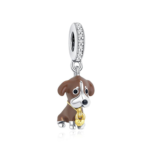 Original 925 Sterling Silver Charms Love Pets Dog Cat Paw Print
