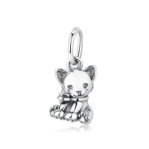 Original 925 Sterling Silver Charms Love Pets Dog Cat Paw Print