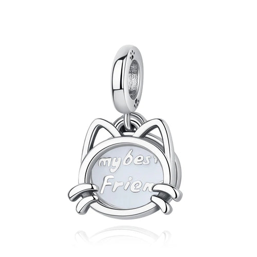 Original 925 Sterling Silver Charms Love Pets Dog Cat Paw Print