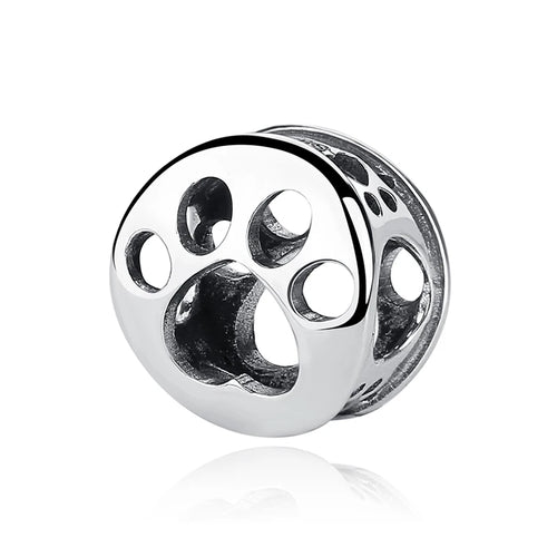Original 925 Sterling Silver Charms Love Pets Dog Cat Paw Print