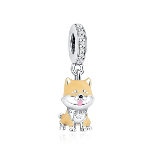 Original 925 Sterling Silver Charms Love Pets Dog Cat Paw Print