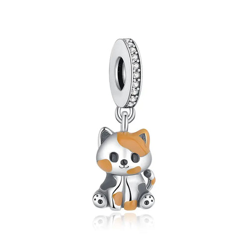 Original 925 Sterling Silver Charms Love Pets Dog Cat Paw Print