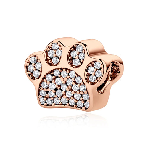 Original 925 Sterling Silver Charms Love Pets Dog Cat Paw Print
