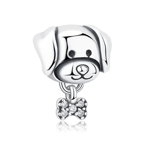 Original 925 Sterling Silver Charms Love Pets Dog Cat Paw Print