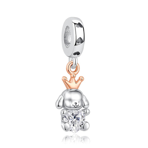 Original 925 Sterling Silver Charms Love Pets Dog Cat Paw Print