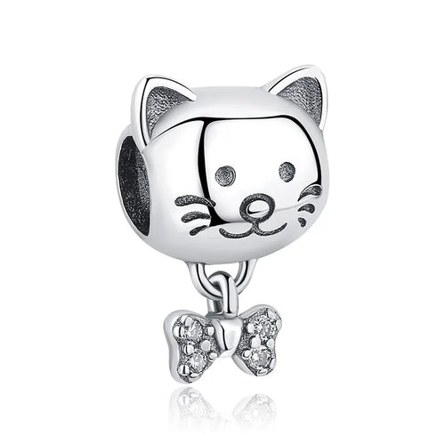 Original 925 Sterling Silver Charms Love Pets Dog Cat Paw Print